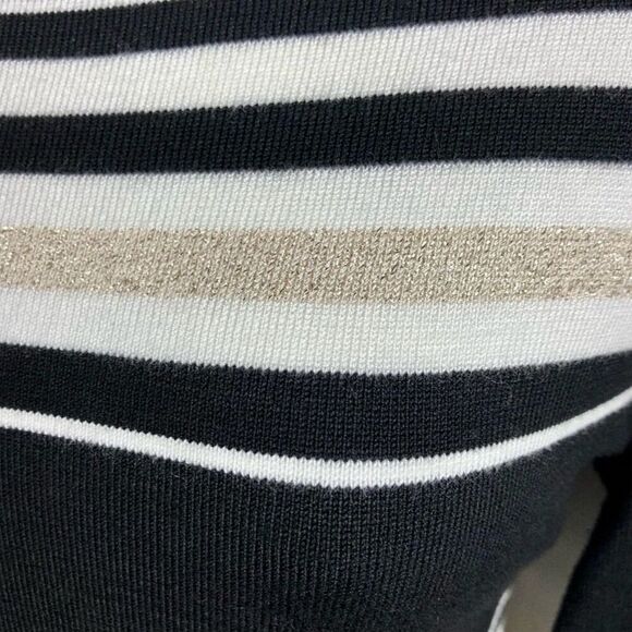 White House Black Market XS Striped Knit Sweater 3/4 Sleeve Multicolor - Picture 4 of 10